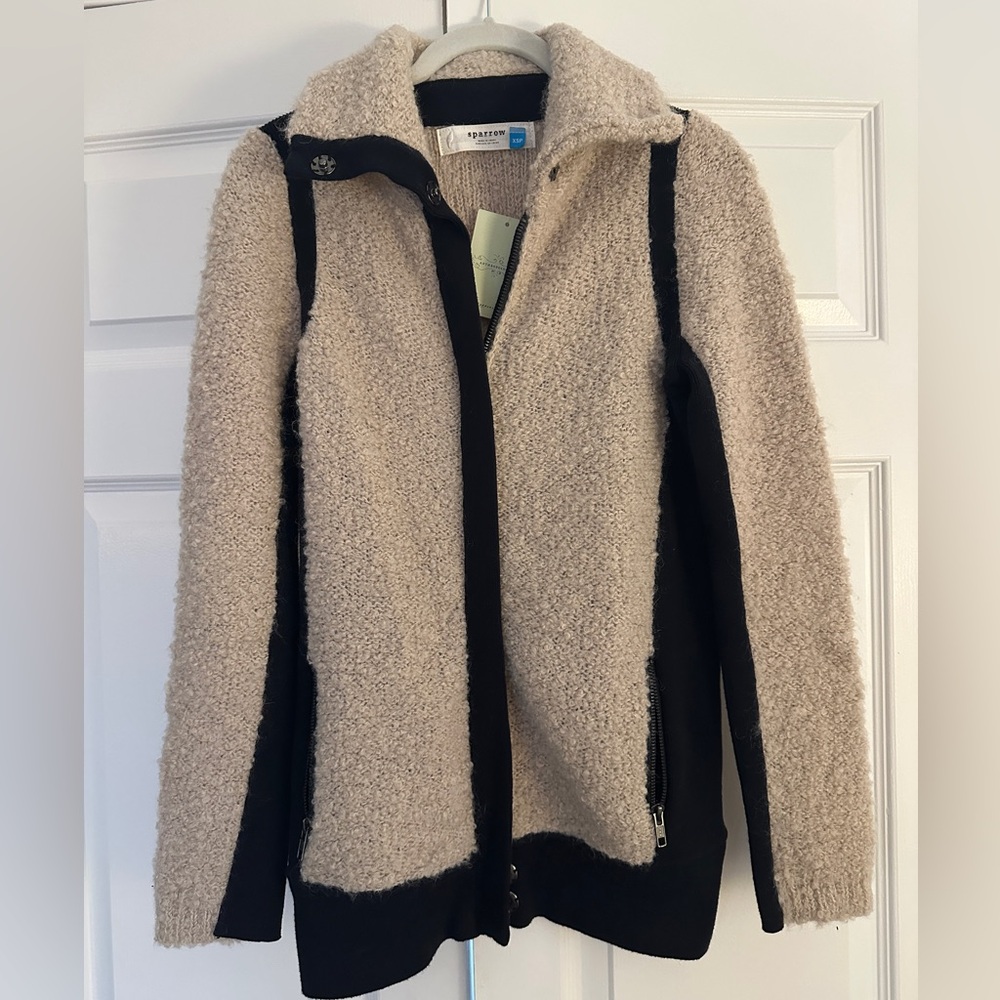 Anthropologie Sparrow Cream and Black Teddy Jacket